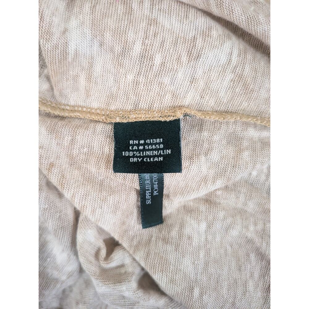 Lauren Ralph Lauren 100% linen beige brown tan geometric print top, size XL - Picture 4 of 7